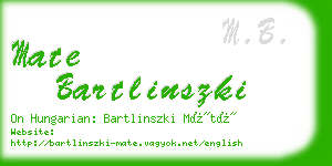 mate bartlinszki business card